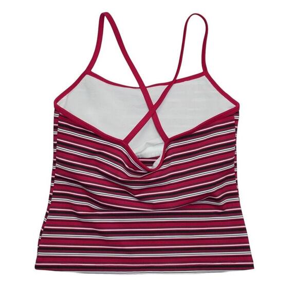 Y2K FILA Pink Striped Criss Cross Tankini Top – Made in USA – Retro Swim - Picture 5 of 6